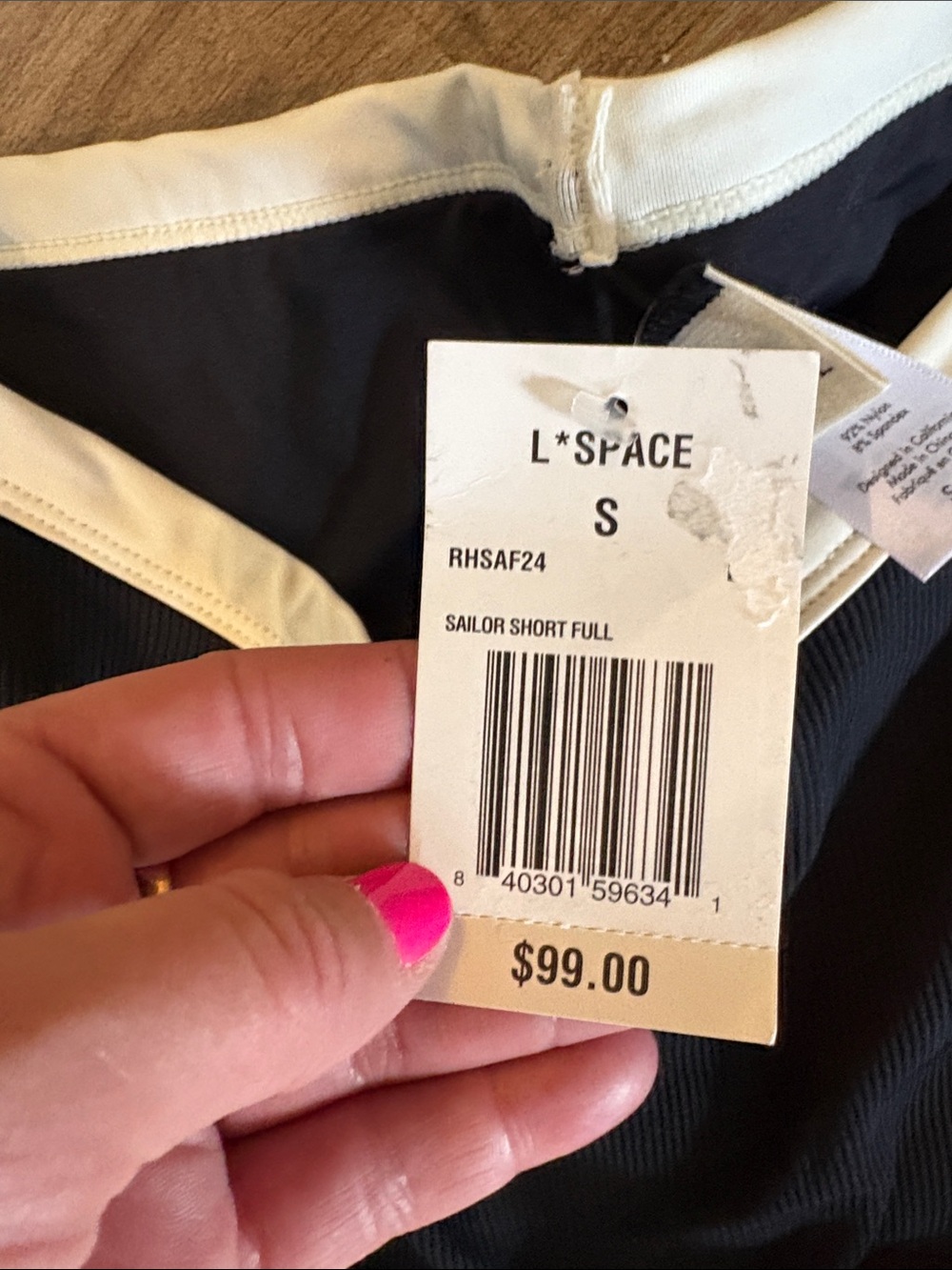 NWT L * Space BLACK/WHITE SAILOR SHORT FULL Size S - Picture 5 of 6